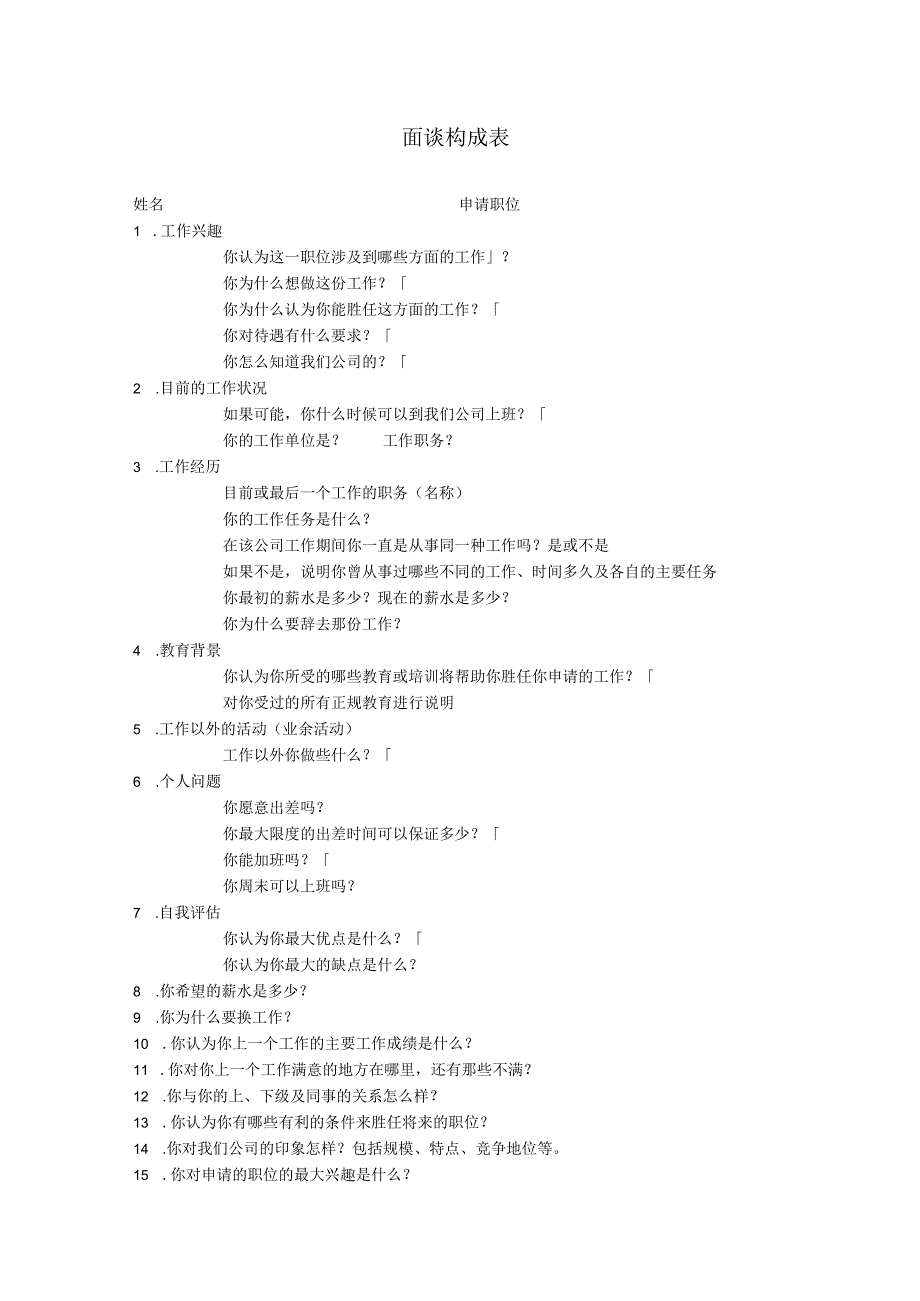 面谈构成表范文.docx_第1页