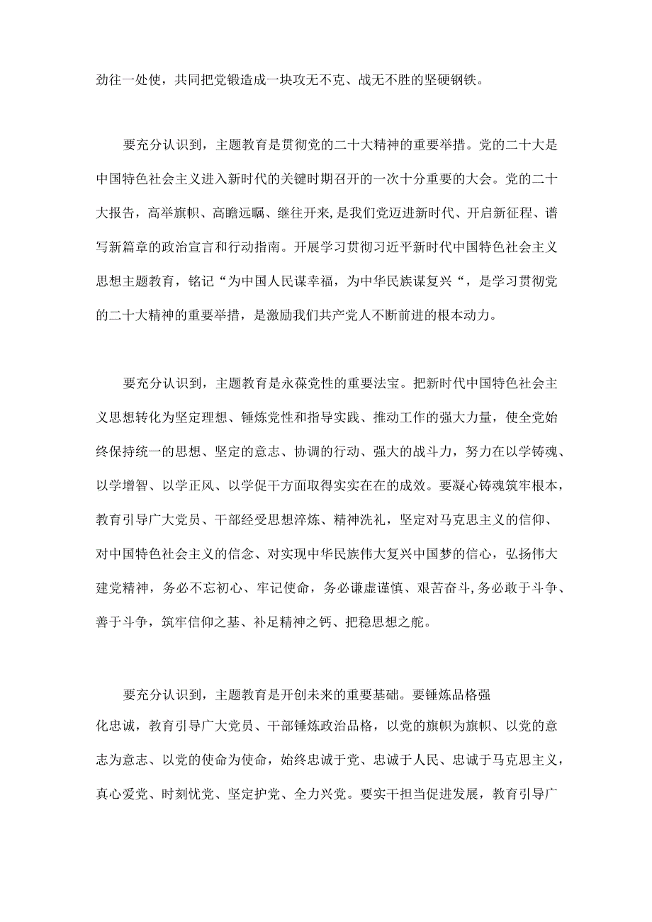 ｛二篇文｝领导在2023年主题教育动员部署会上的讲话提纲.docx_第2页