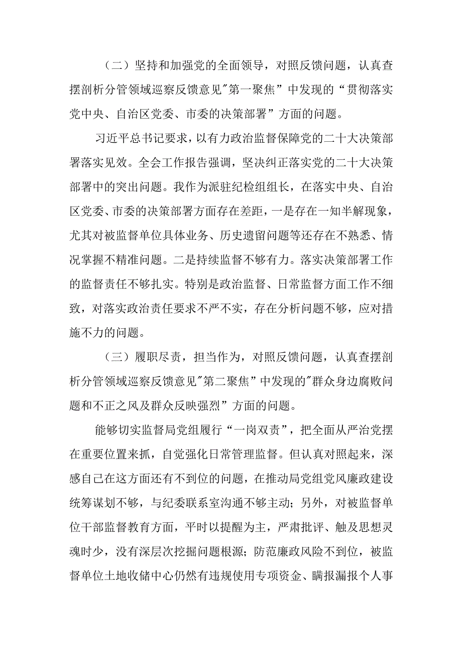 2023巡察整改专题民主生活会对照检查剖析材料.docx_第2页