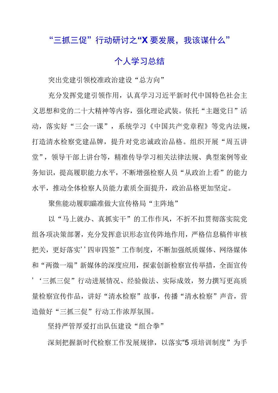 2023年三抓三促行动研讨之X要发展我该谋什么个人学习总结.docx_第1页