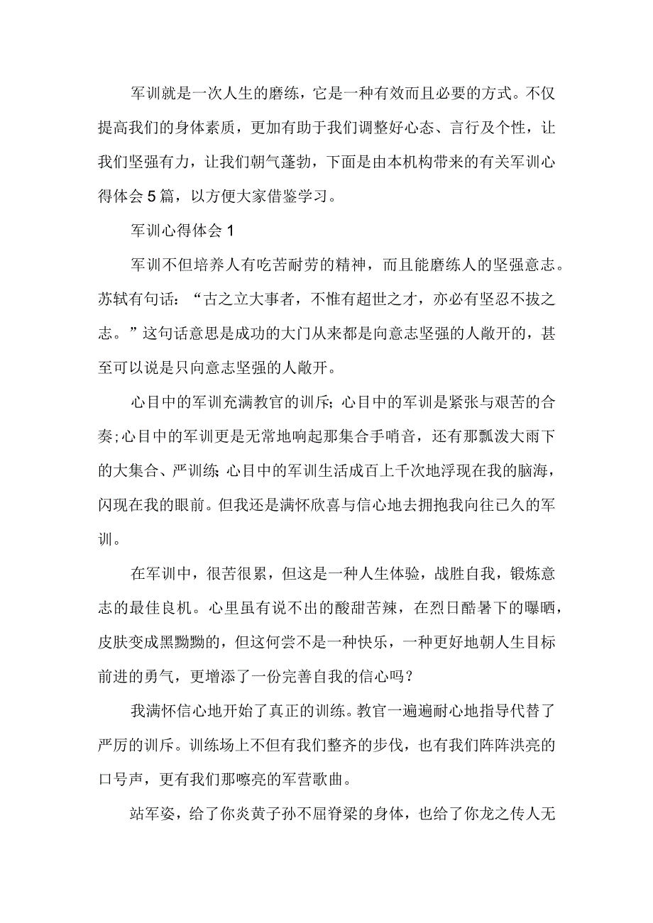 2023年大学军训感言600字.docx_第2页