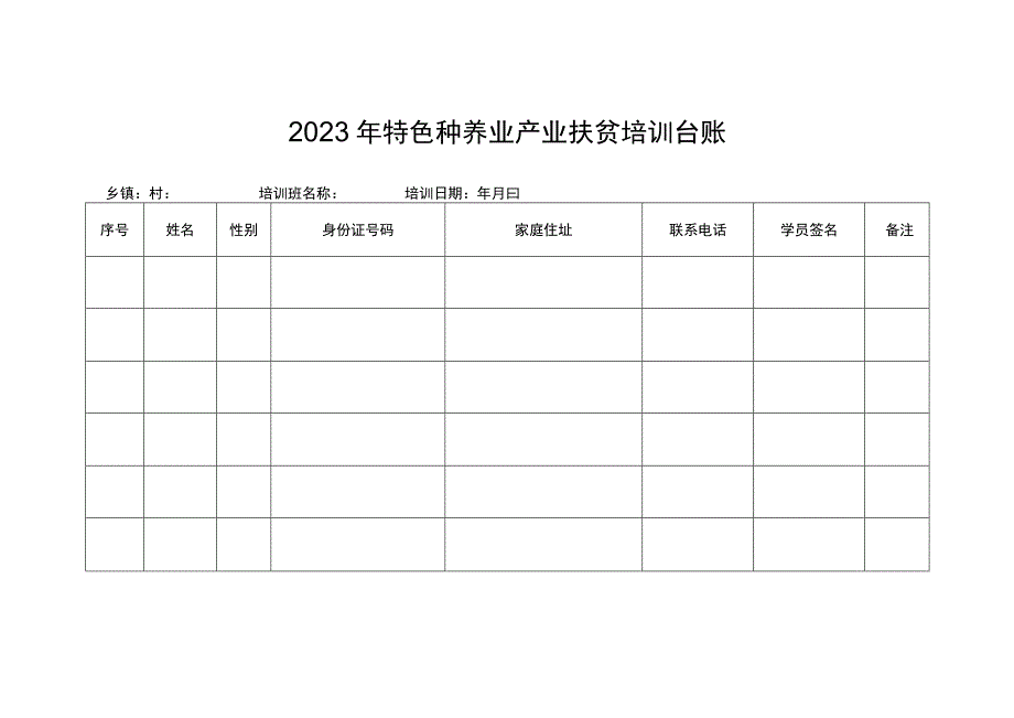 2023年特色种养业产业扶贫培训台账.docx_第1页