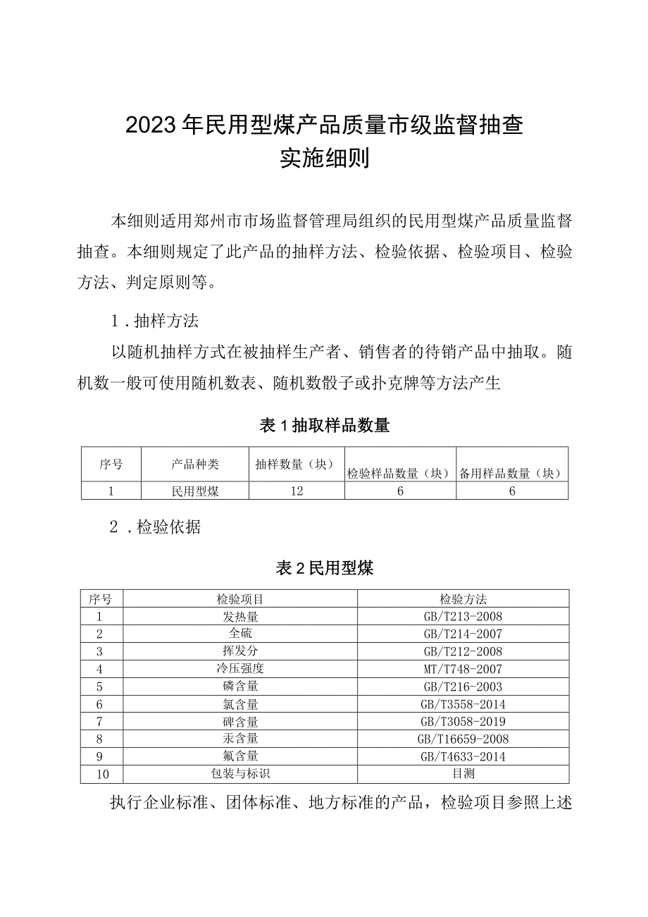 21民用型煤产品质量郑州市监督抽查实施细则.docx_第1页