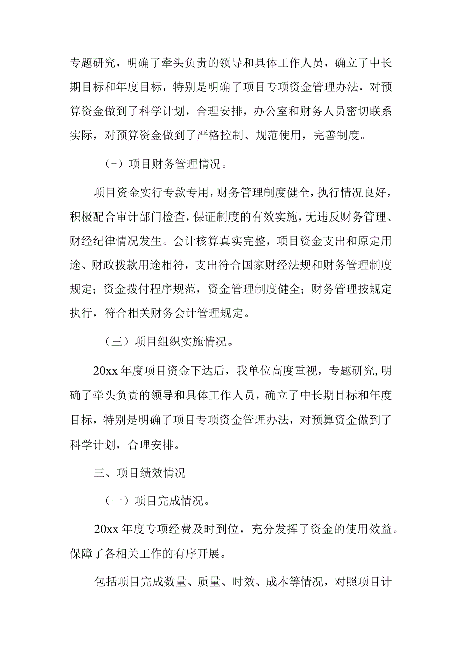 xx县20xx年度项目支出绩效自评报告.docx_第2页