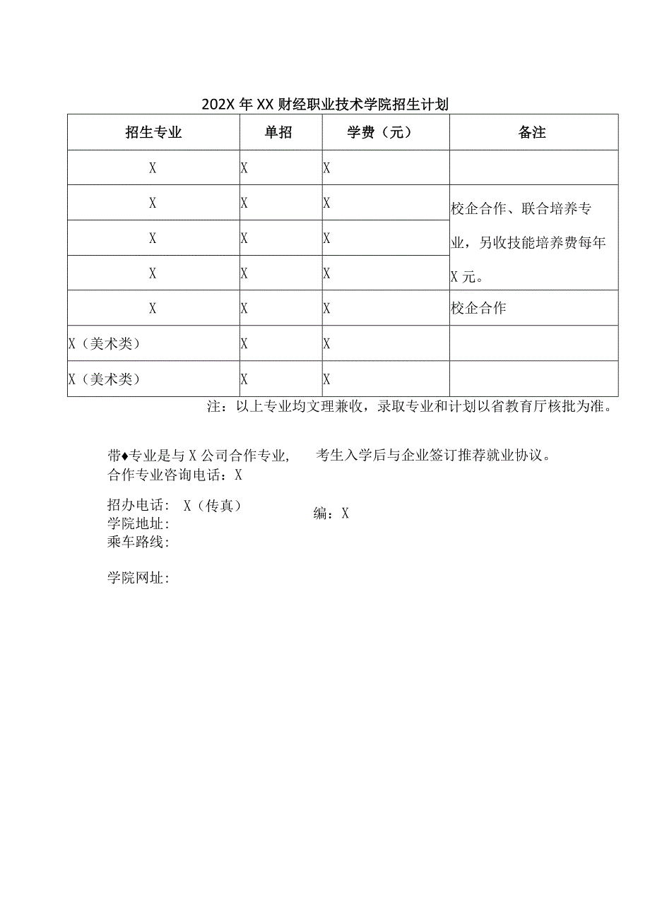 XX财经职业技术学院20X2年单独招生简章.docx_第3页