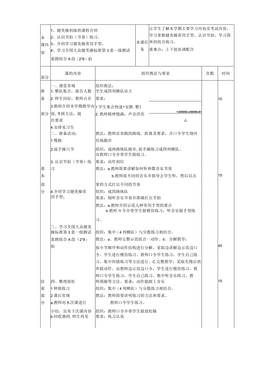 健美操初级教案王美玲.docx_第1页