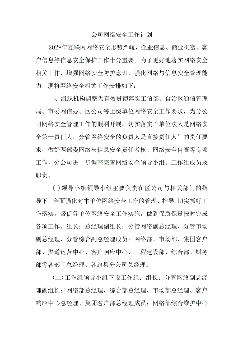 公司网络安全工作计划.docx_第1页