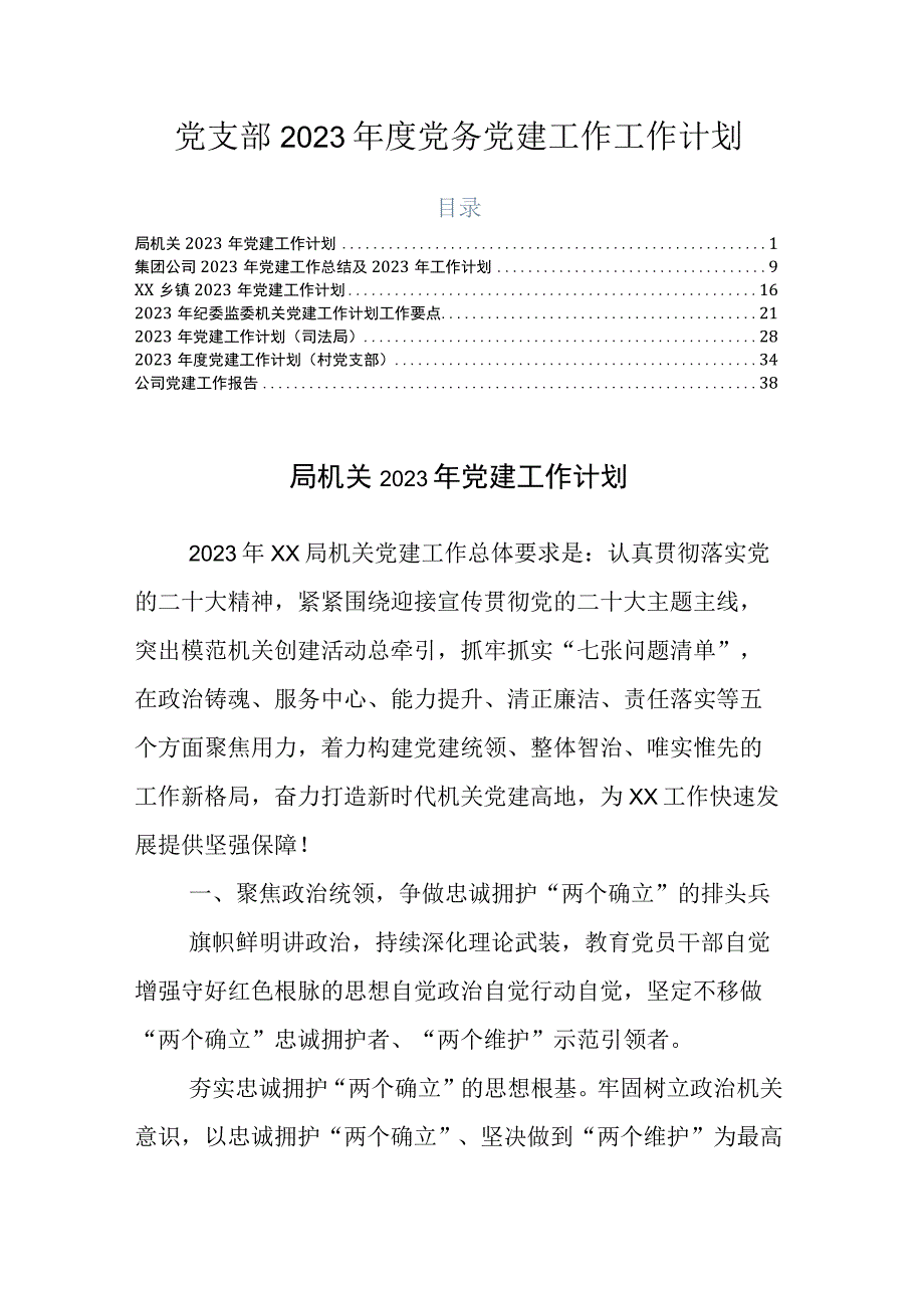 党支部2023年度党务党建工作工作计划.docx_第1页