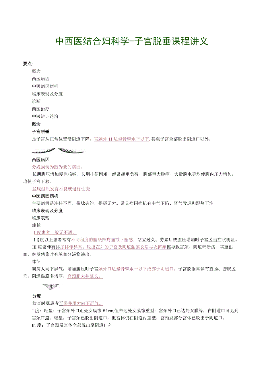 中西医结合妇科学子宫脱垂课程讲义.docx_第1页