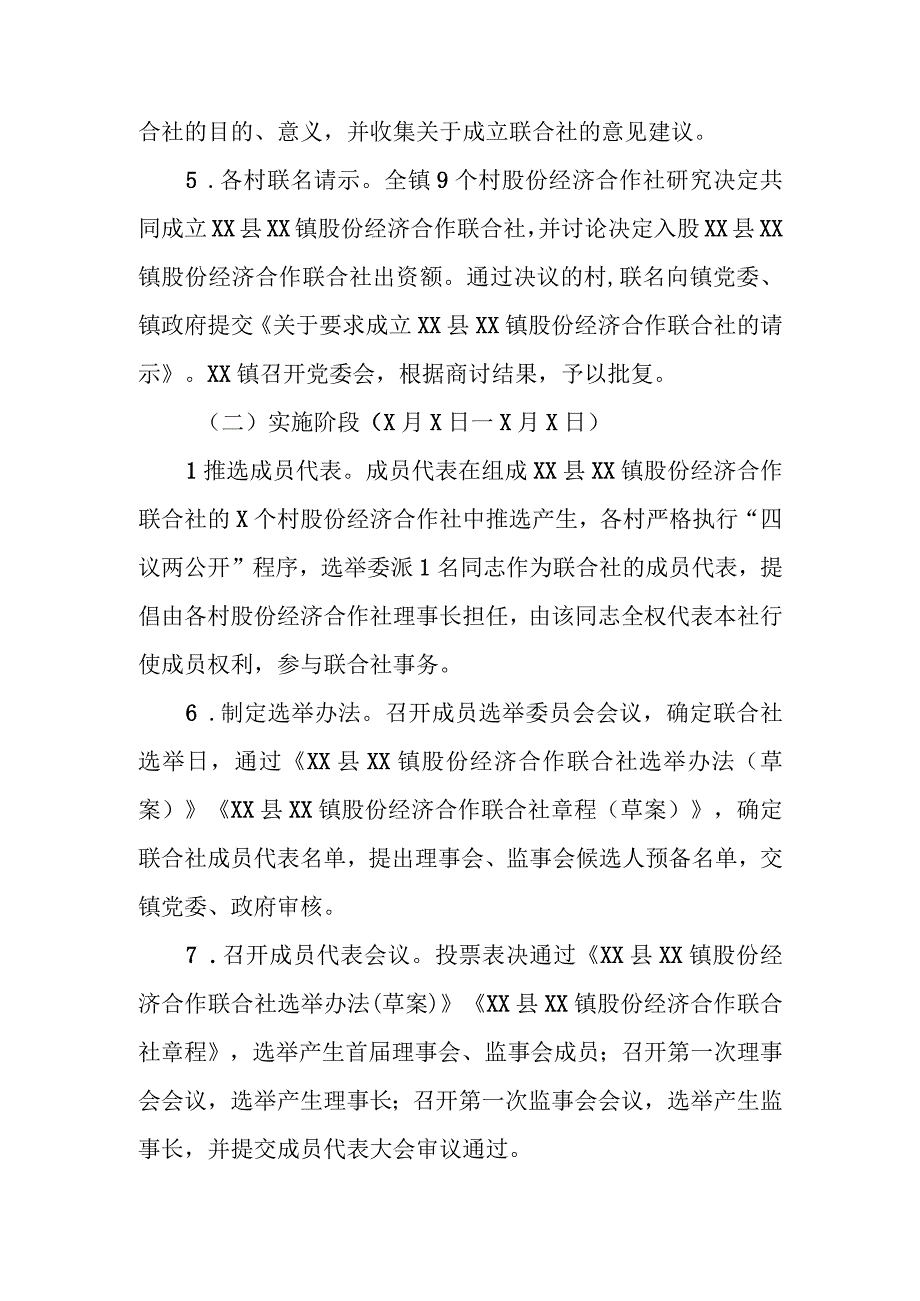 XX镇股份经济合作联合社工作实施方案.docx_第3页