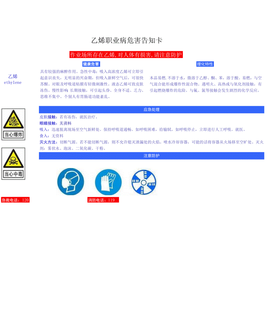 乙烯安全周知卡职业危害告知卡理化特性表.docx_第3页