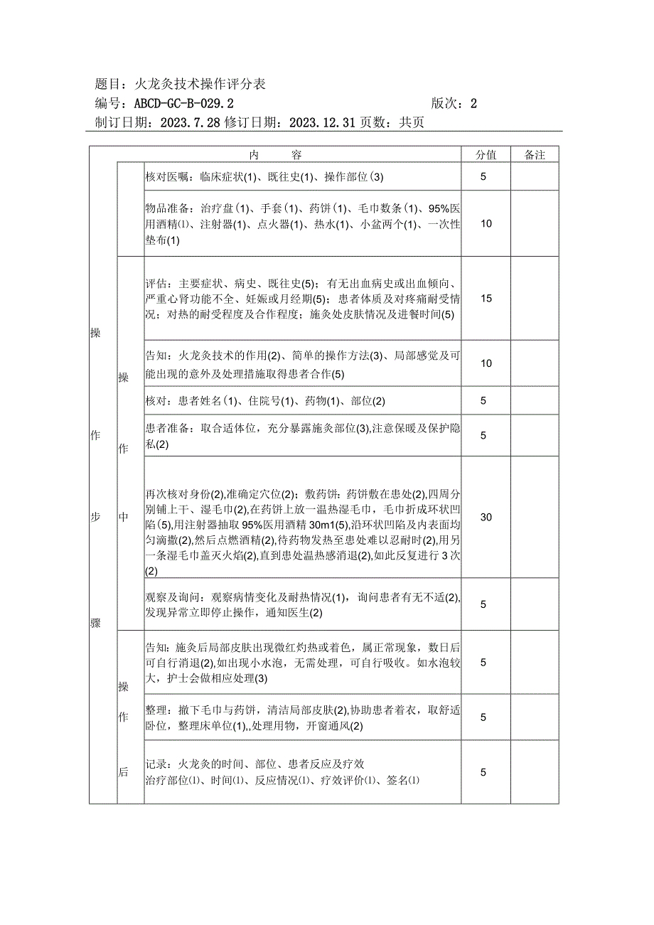 中医护理技术操作火龙灸技术操作流程与考核评分标准.docx_第2页