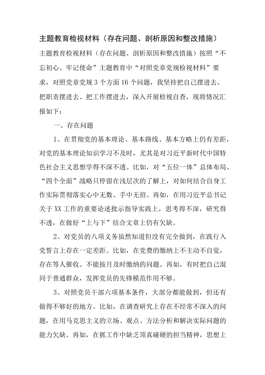 主题教育检视材料.docx_第1页