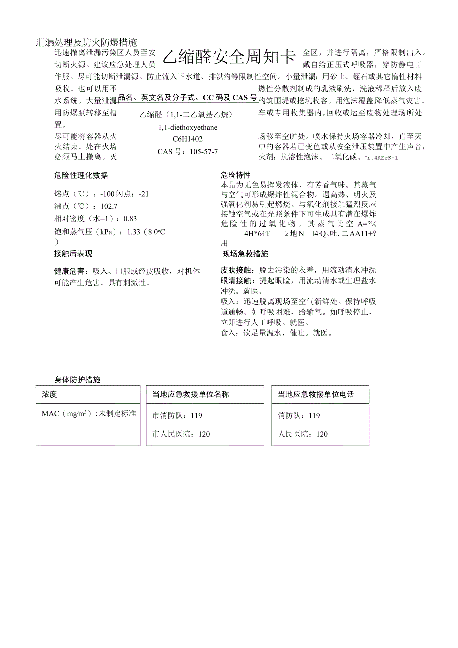 乙缩醛安全周知卡职业危害告知卡理化特性表.docx_第1页