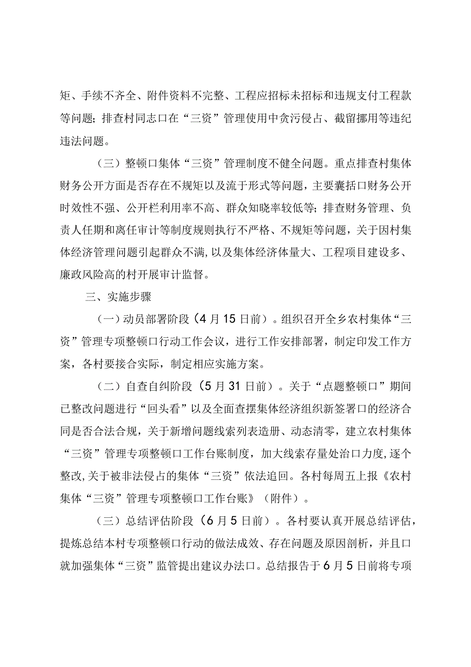 关于开展农村集体三资管理专项整治行动的实施方案.docx_第2页