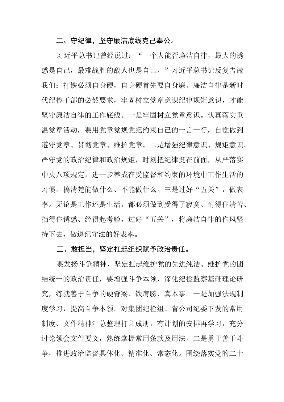 共三篇公司纪检干部纪检监察干部教育整顿读书报告范文.docx_第3页