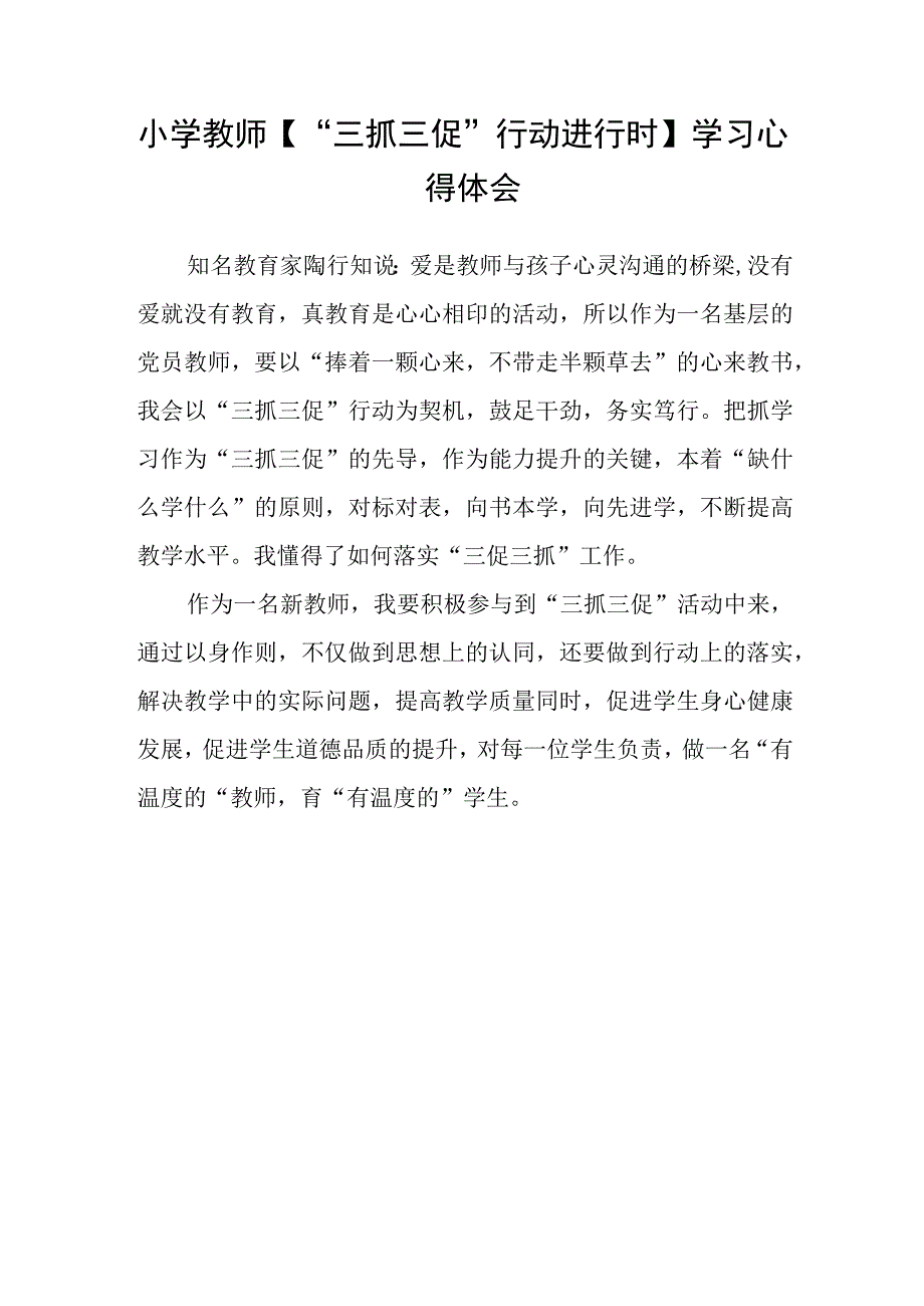 共三篇小学教师三抓三促行动学习心得感想.docx_第3页