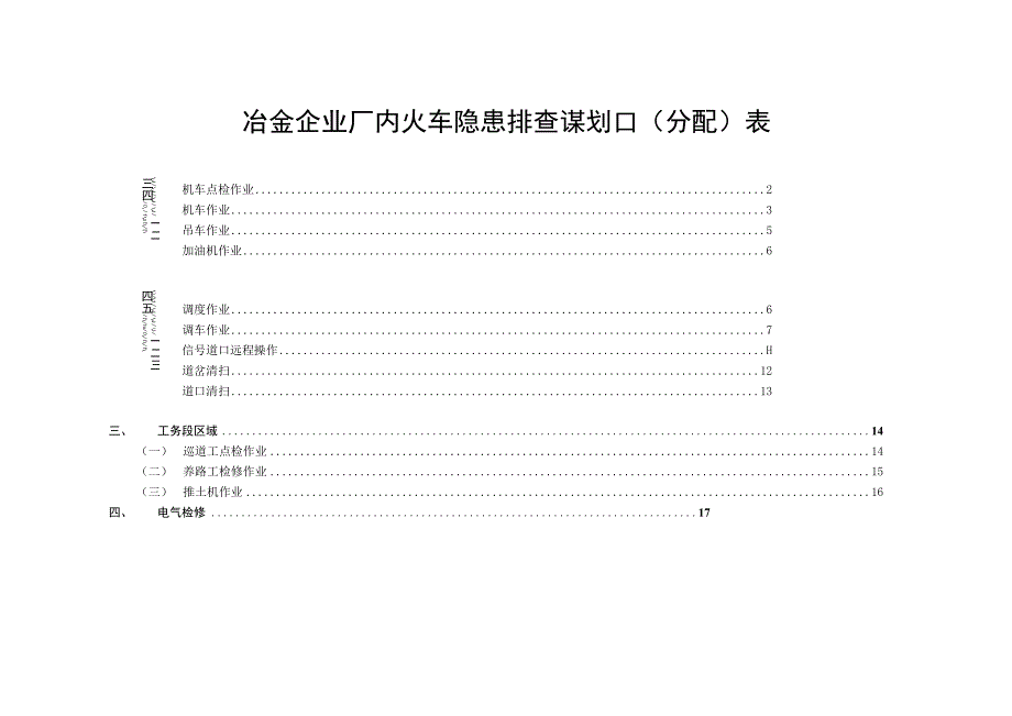 厂内火车隐患排查策划分配表.docx_第1页