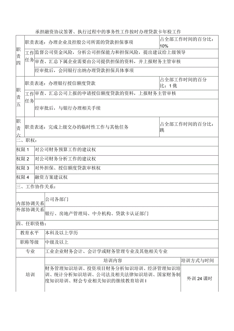 华北光学仪器公司财务部财务管理职位说明书.docx_第3页