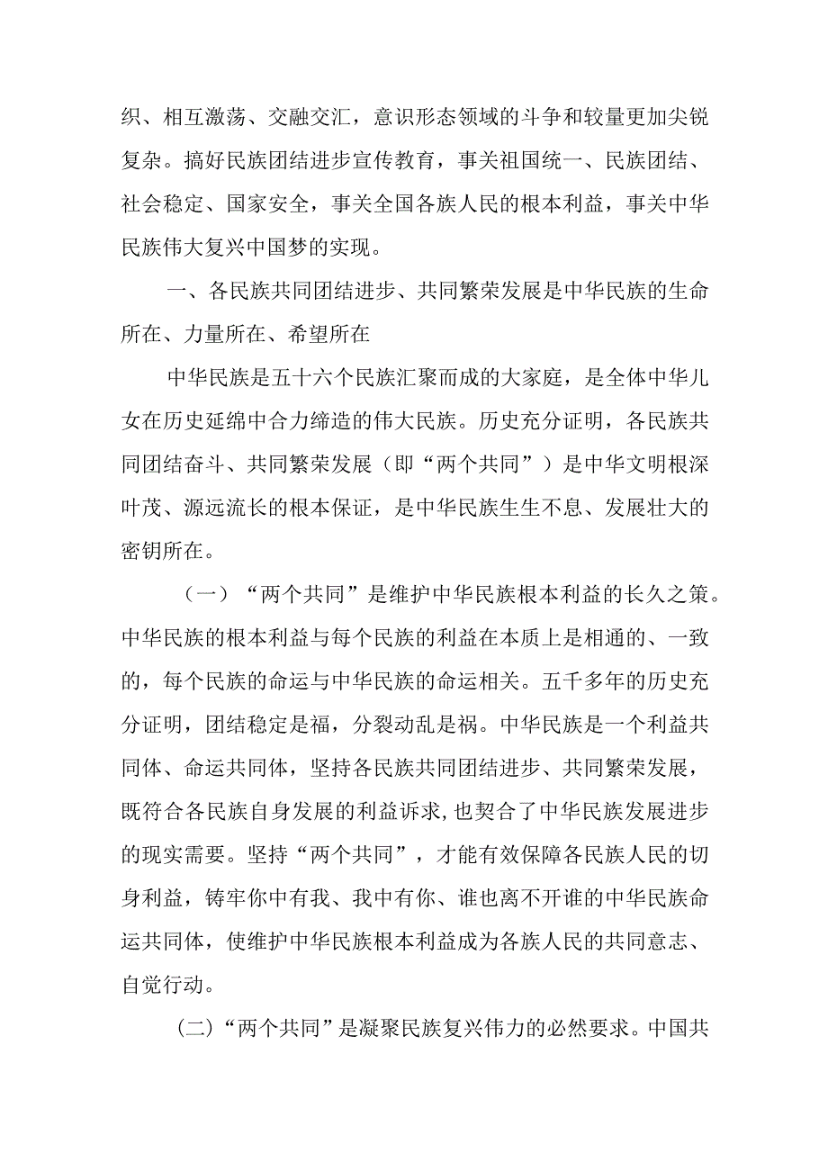 2023加强民族团结进步铸牢中华民族共同体意识专题学习研讨心得体会发言材料共五篇.docx_第2页