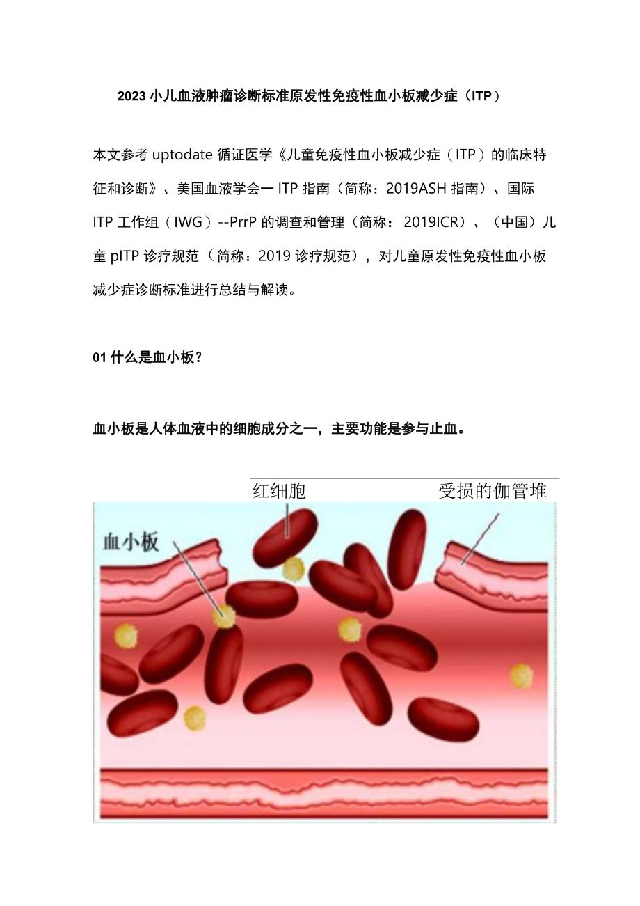 2023小儿血液肿瘤诊断标准原发性免疫性血小板减少症ITP.docx_第1页