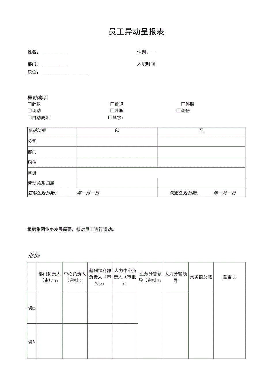 1：员工异动呈报表.docx_第1页