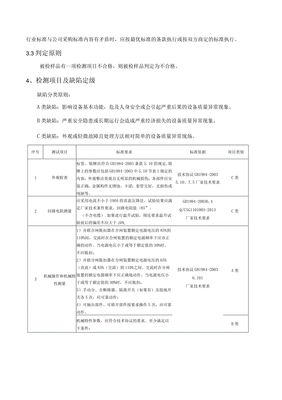 10kV柱上真空断路器成套设备专项抽检标准.docx_第3页