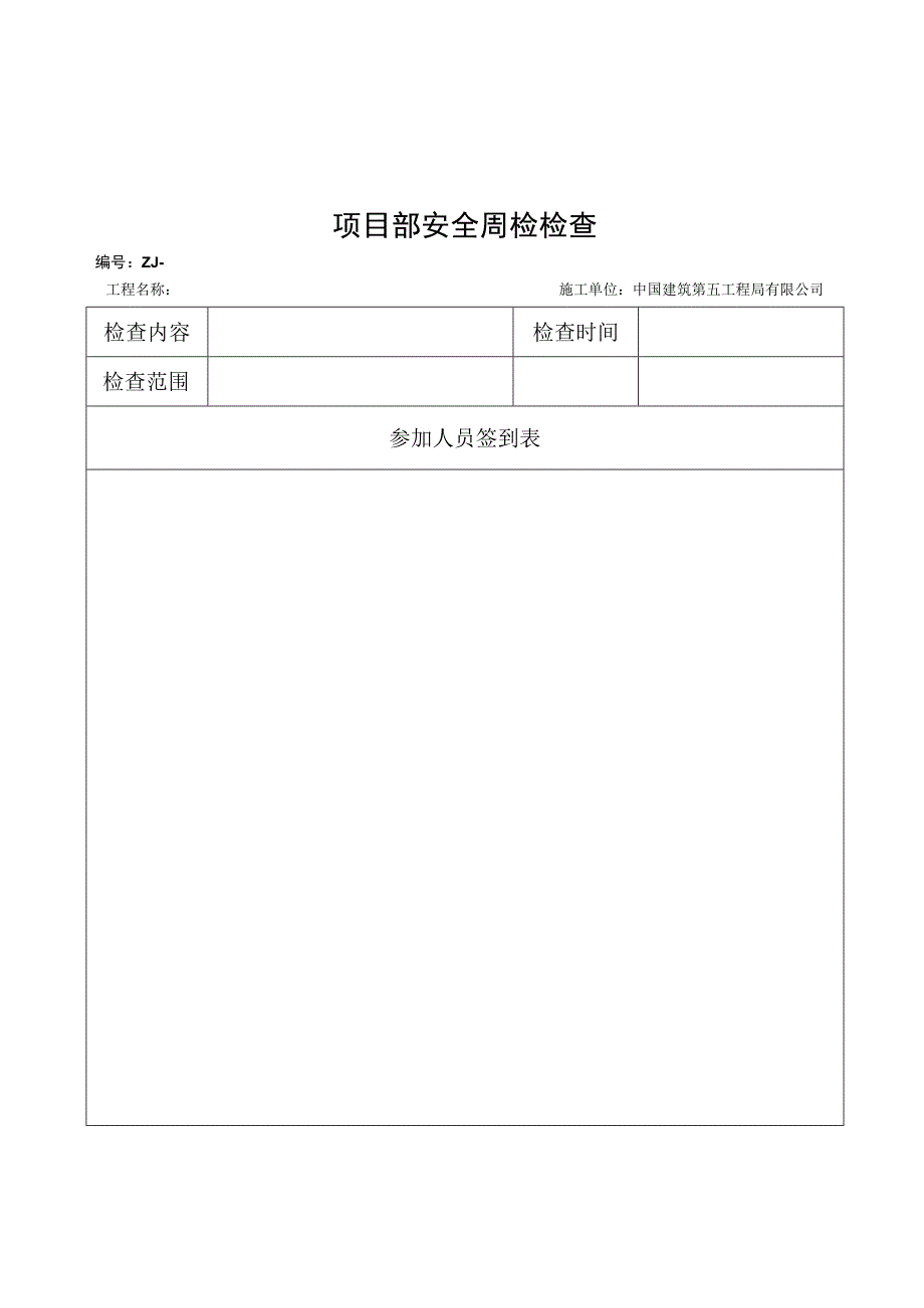 1项目周检记录空白版.docx_第1页