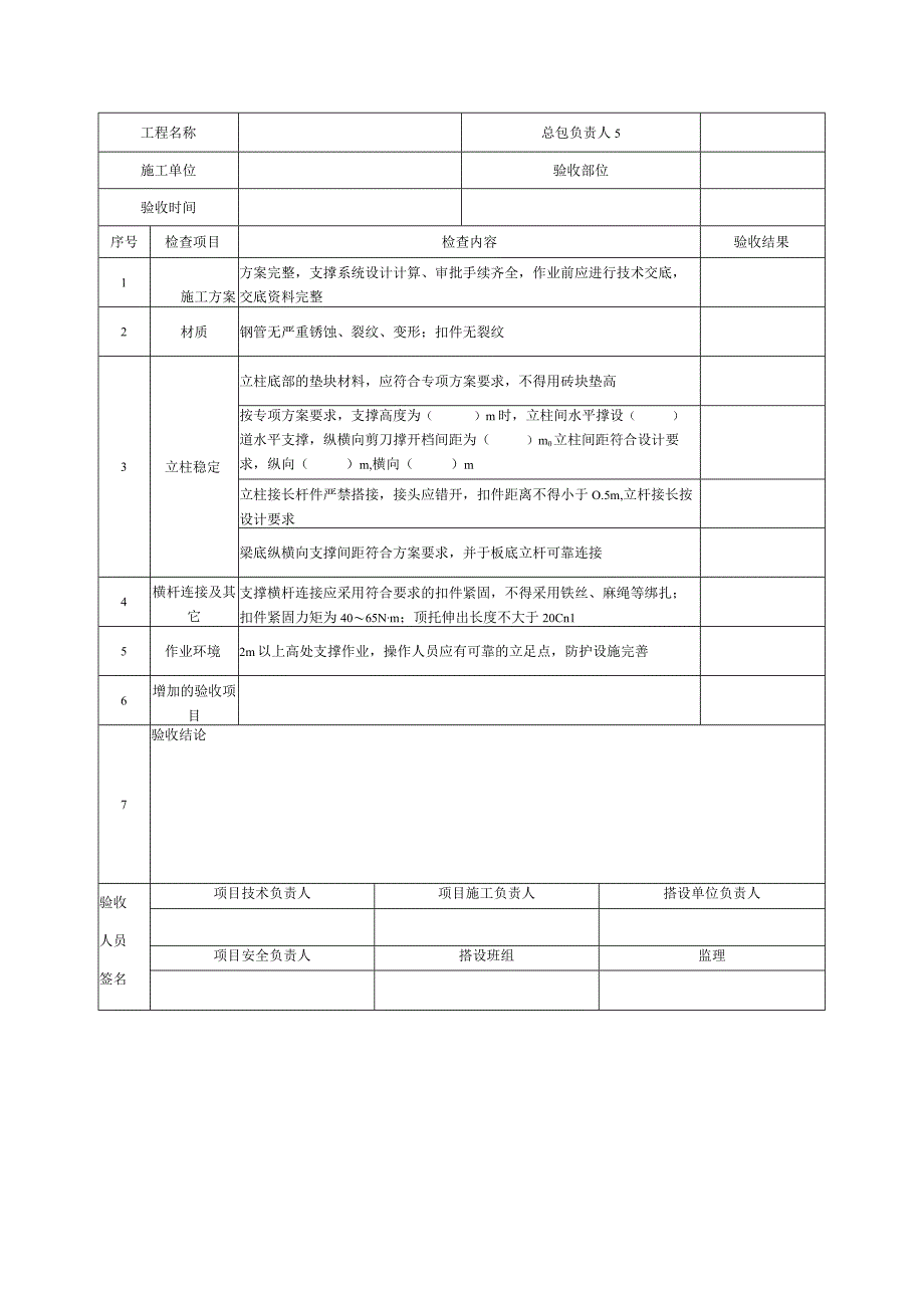 19模板支撑系统验收表.docx_第1页