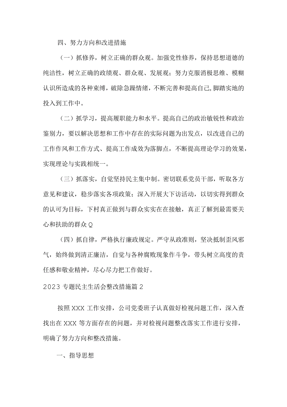 2023专题民主生活会整改措施范文五篇.docx_第3页