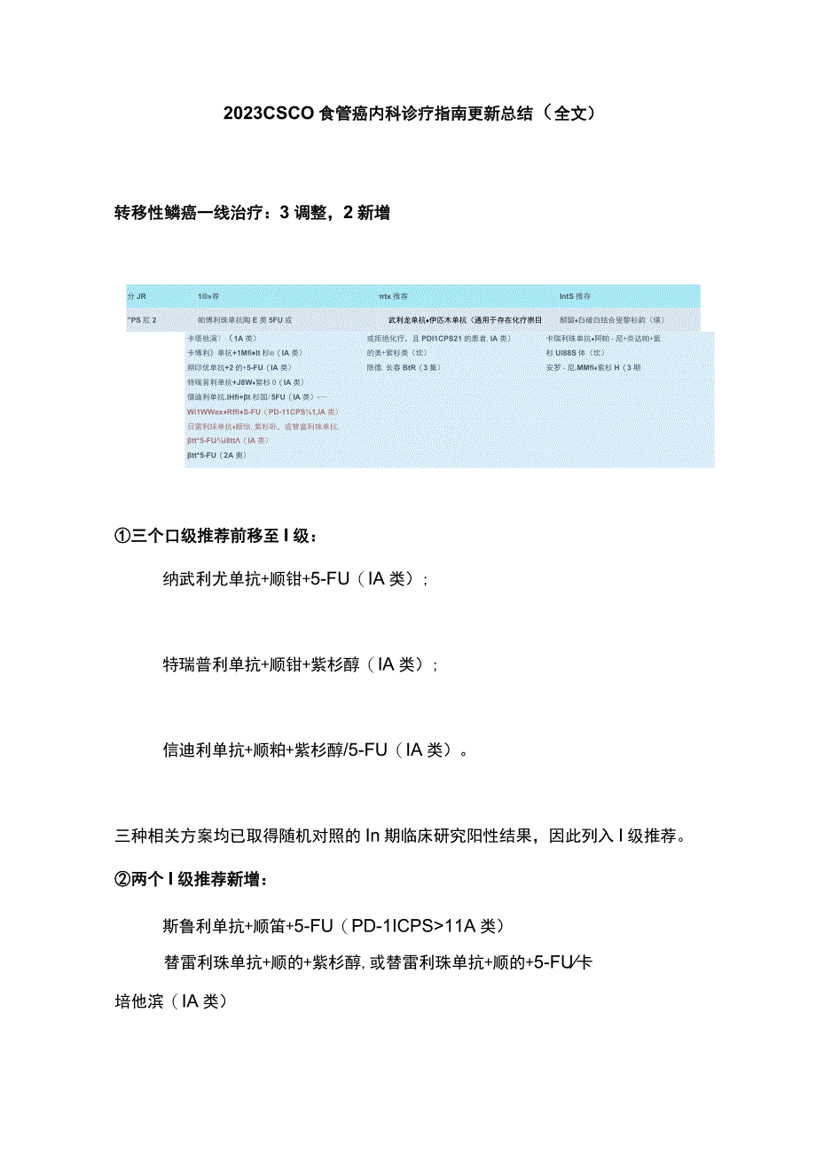 2023 CSCO食管癌内科诊疗指南更新总结全文.docx_第1页