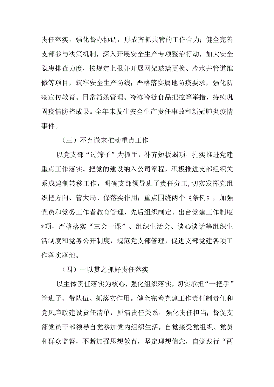 2023年公司党支部书记抓基层党建述职报告.docx_第2页