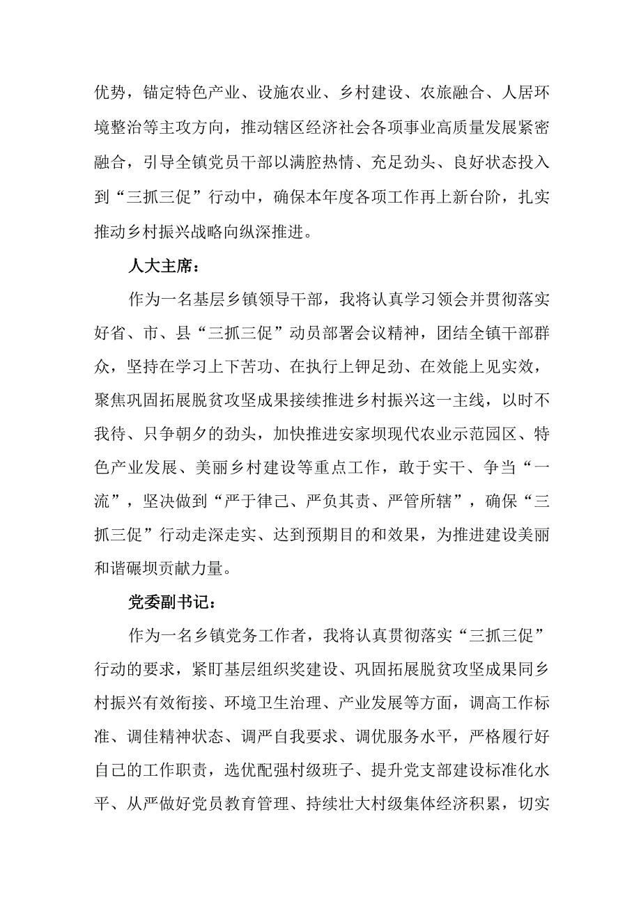 2023年乡镇党员干部谈开展三抓三促行动心得体会及感想汇编.docx_第2页