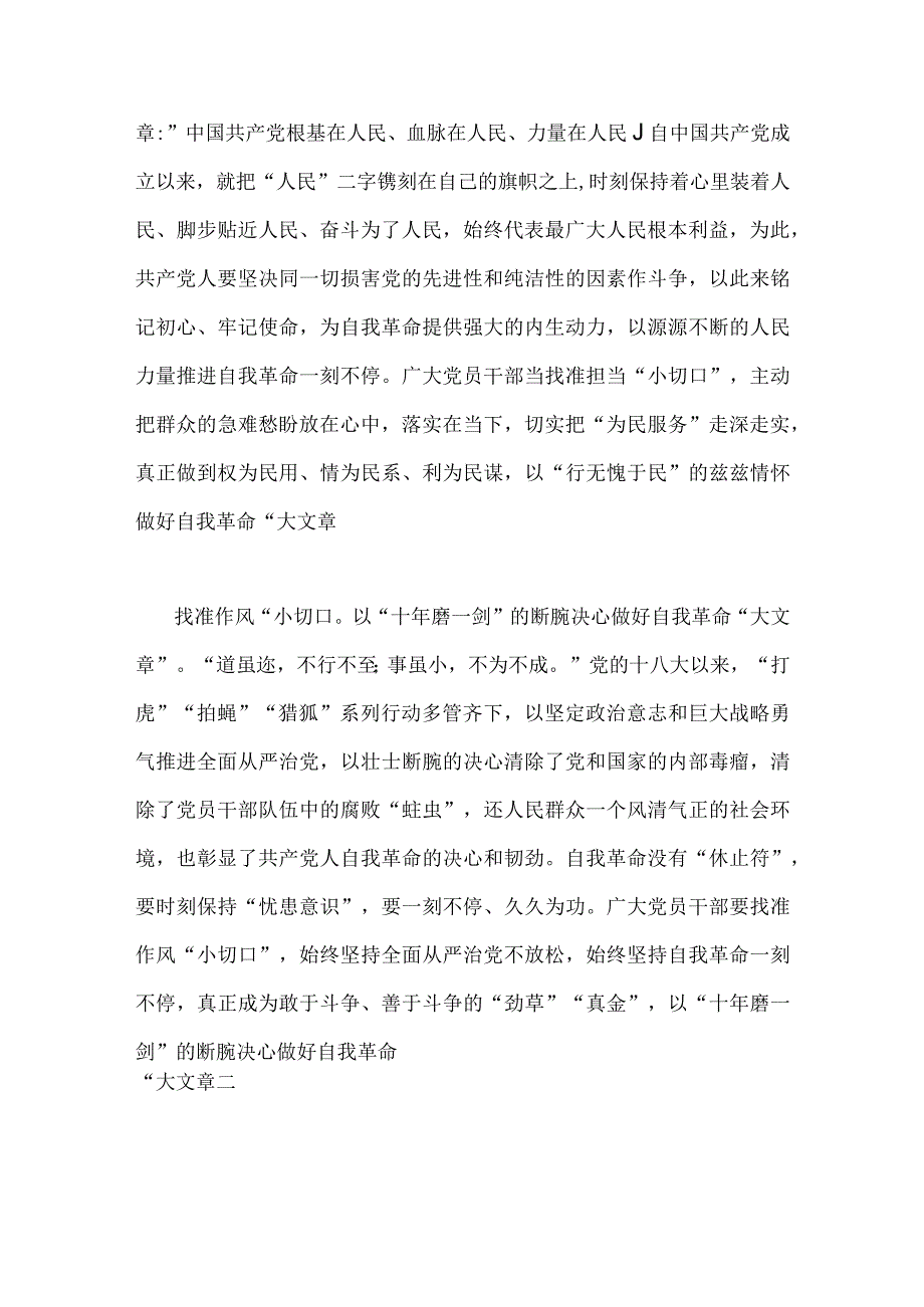 2023年全面学习论党的自我革命心得体会交流研讨发言材料四篇供参考.docx_第2页