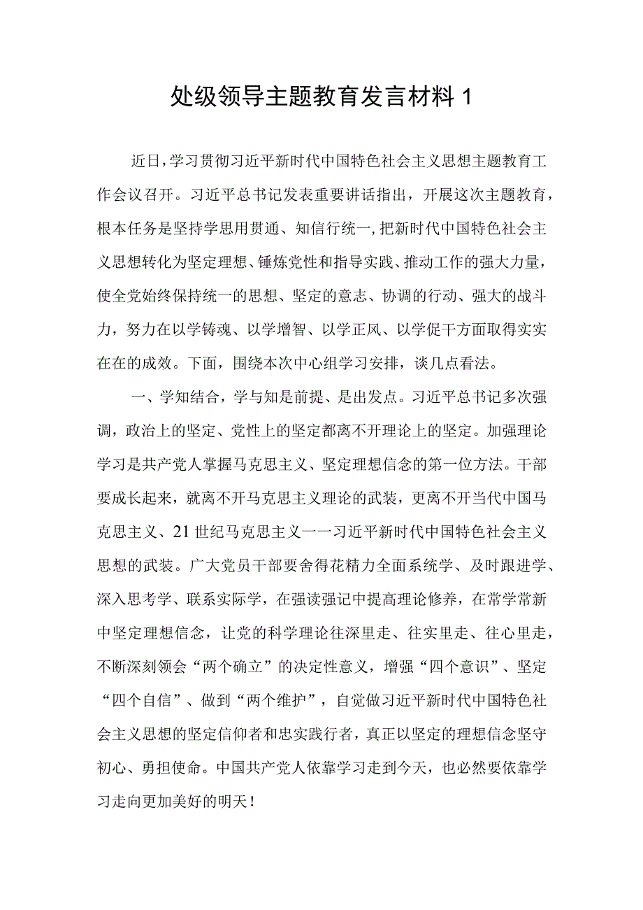 2023年5月处级领导干部学思想强党性重实践建新功主题教育发言材料5篇.docx_第2页