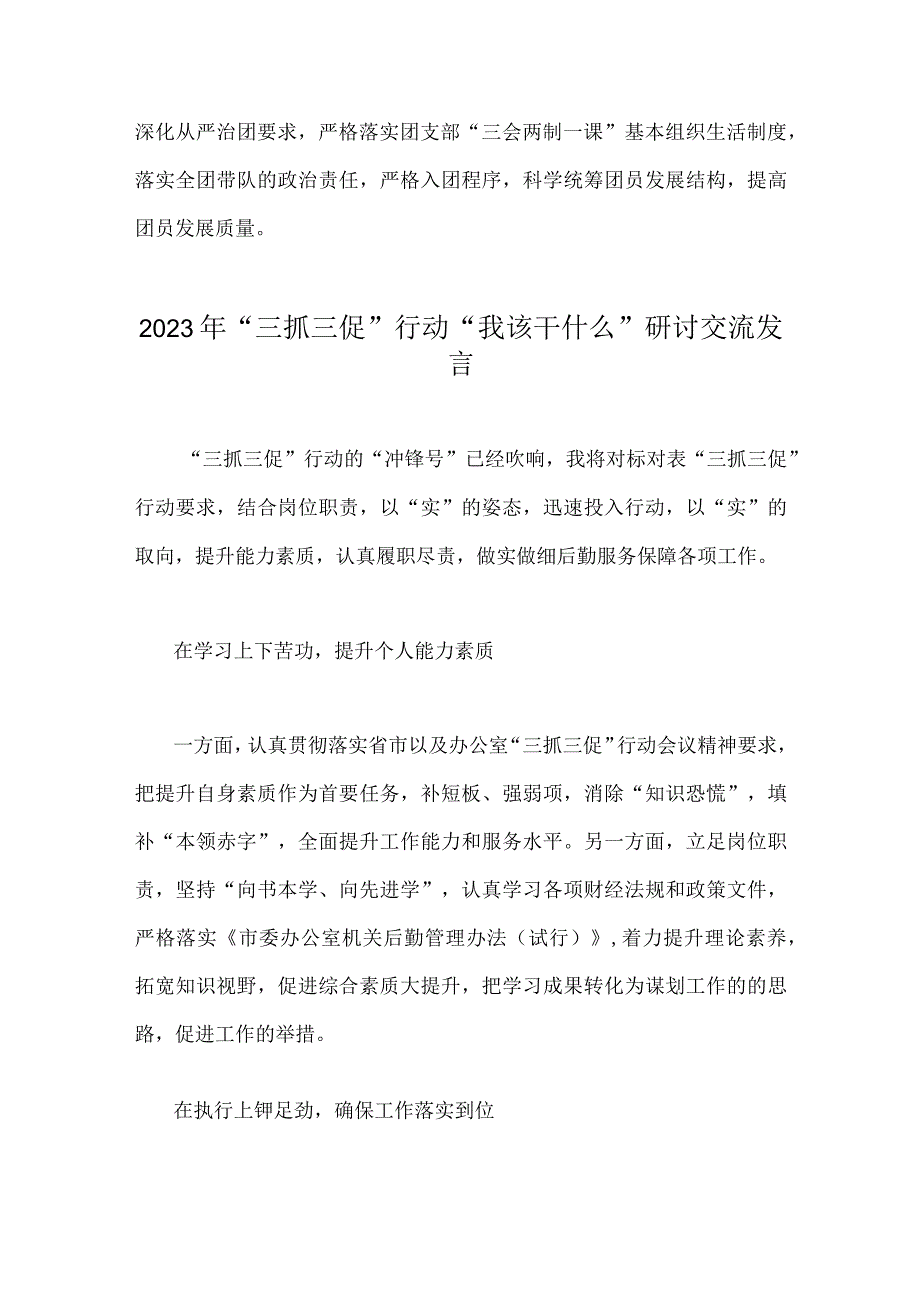 2023年三抓三促行动我该干什么研讨交流发言稿2篇文.docx_第2页