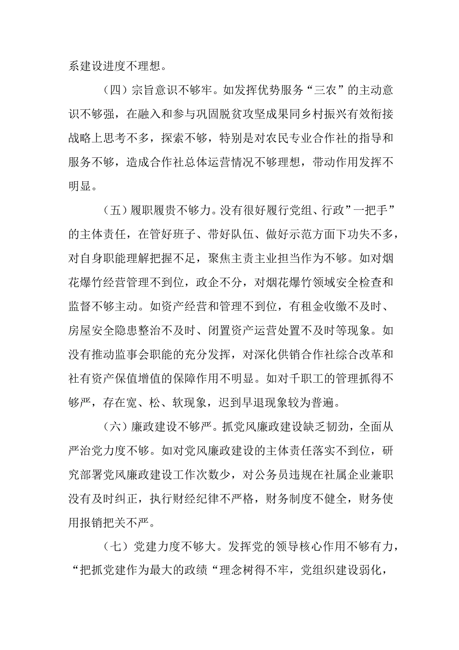 2023年党组书记巡察整改专题民主生活会发言提纲.docx_第2页