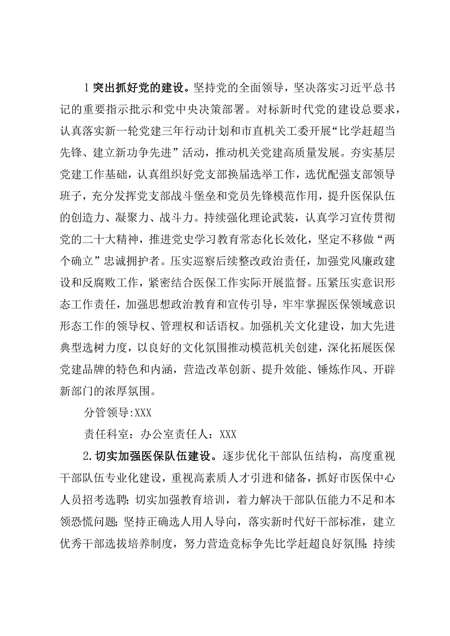 2023年XX医疗保障部门盯重点重实干抓落实专项行动实施方案参考模板.docx_第2页