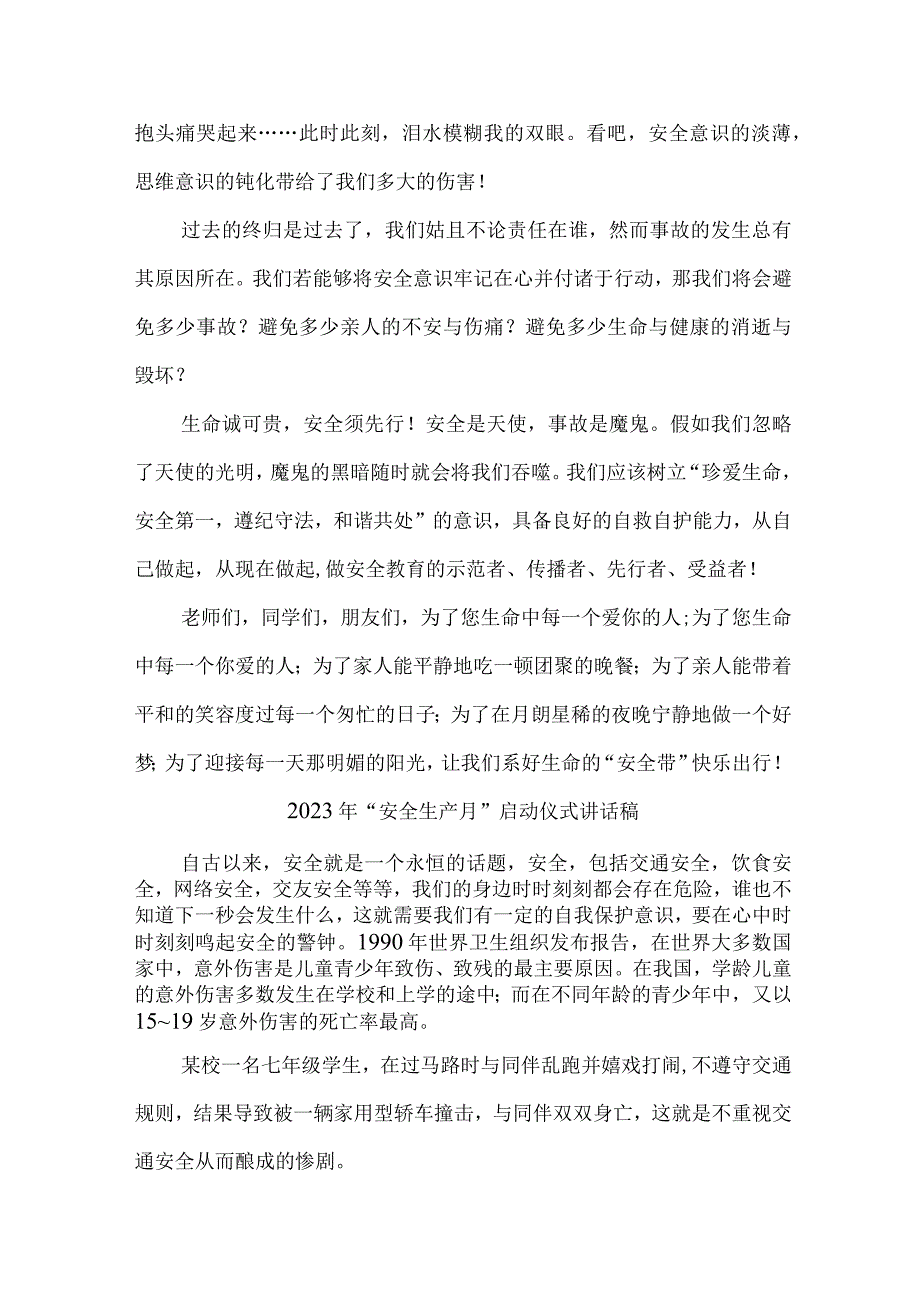 2023年民营企业安全生产月启动仪式讲话稿 4份.docx_第2页