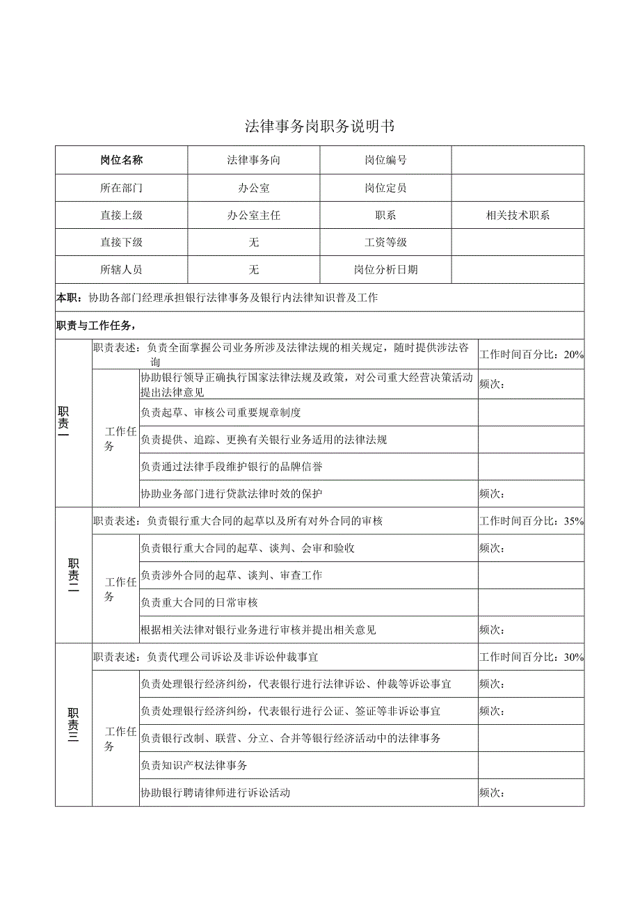 2023年整理法律事务岗职务说明书.docx_第1页