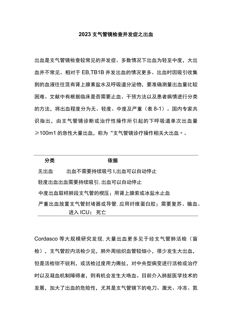 2023支气管镜检查并发症之出血.docx_第1页