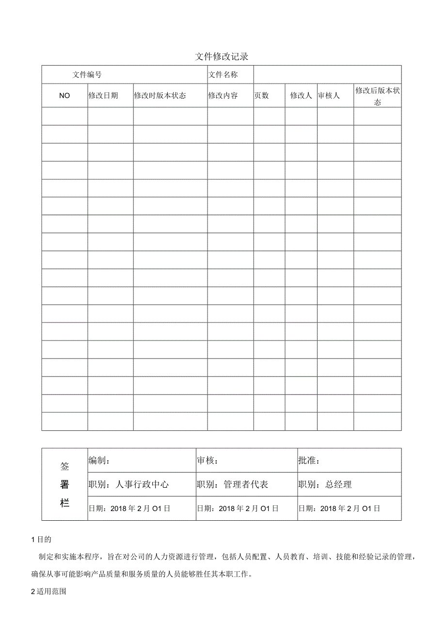 2QP02人力资源管理程序WORD9001程序文件.docx_第1页