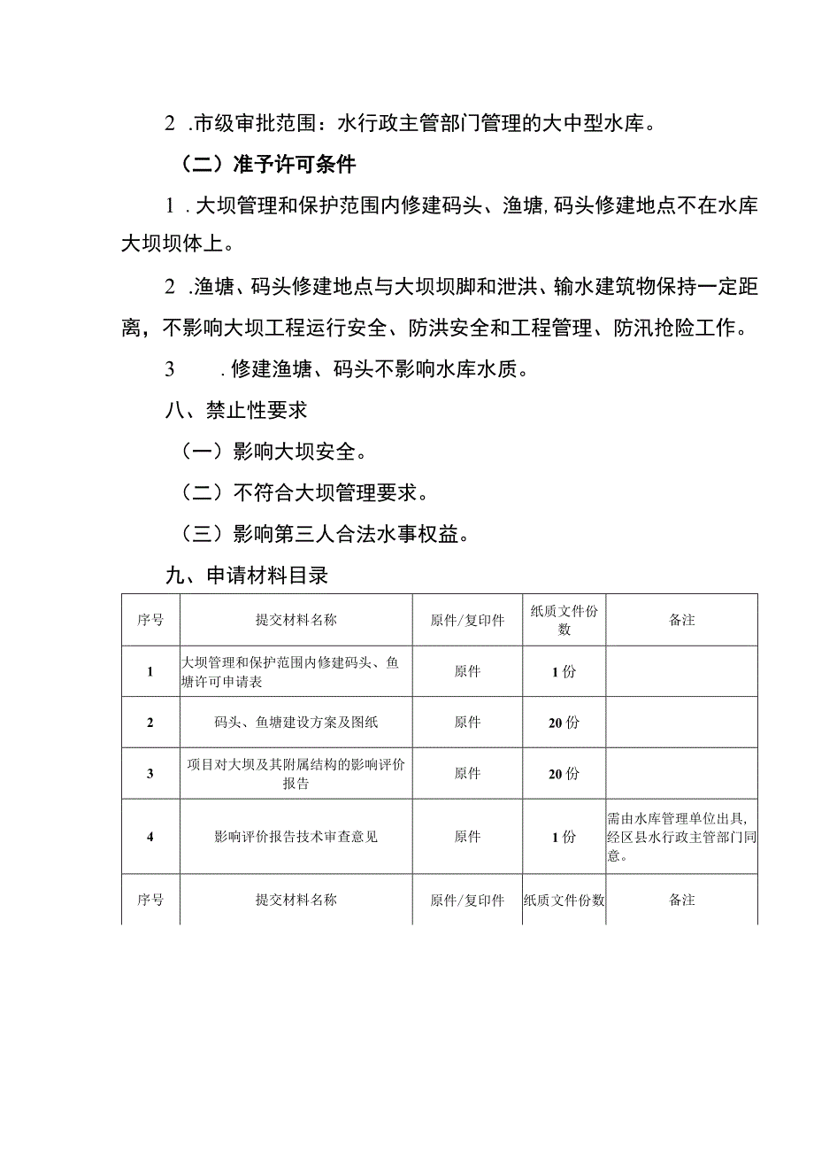 2023重庆大坝管理和保护范围内修建码头鱼塘许可办事指南.docx_第2页