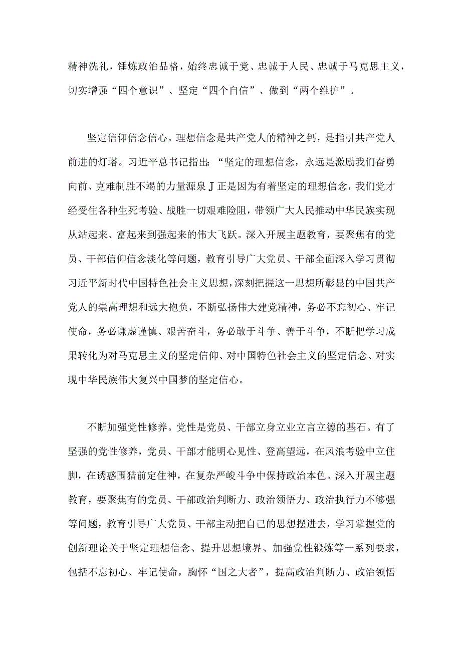 2023年在主题教育工作会议上重要讲话精神学习心得研讨发言稿六篇与主题教育专题内容理论学习计划安排3篇汇编供参考.docx_第2页