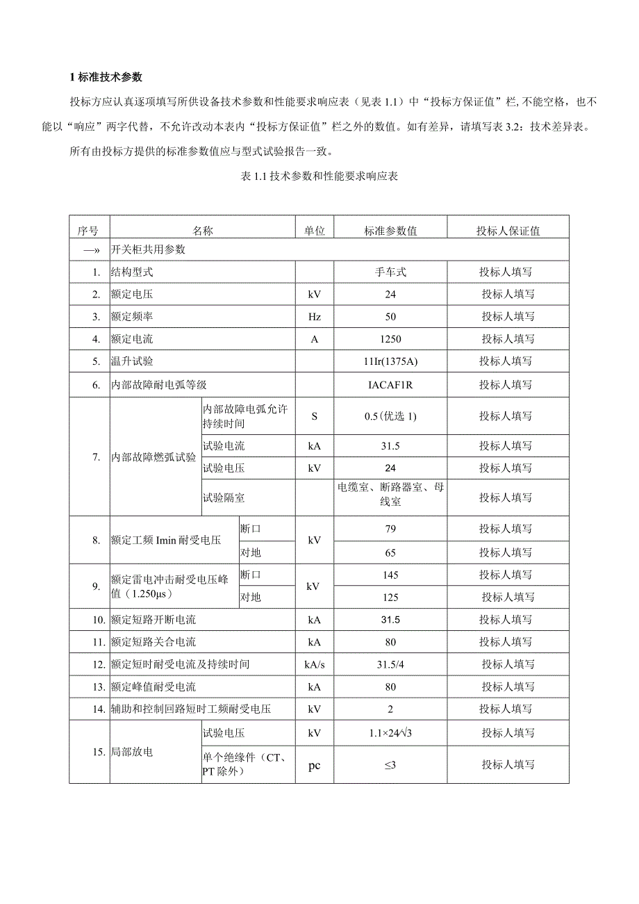 24kV1250A315kA移开式开关柜专用技术规范.docx_第3页