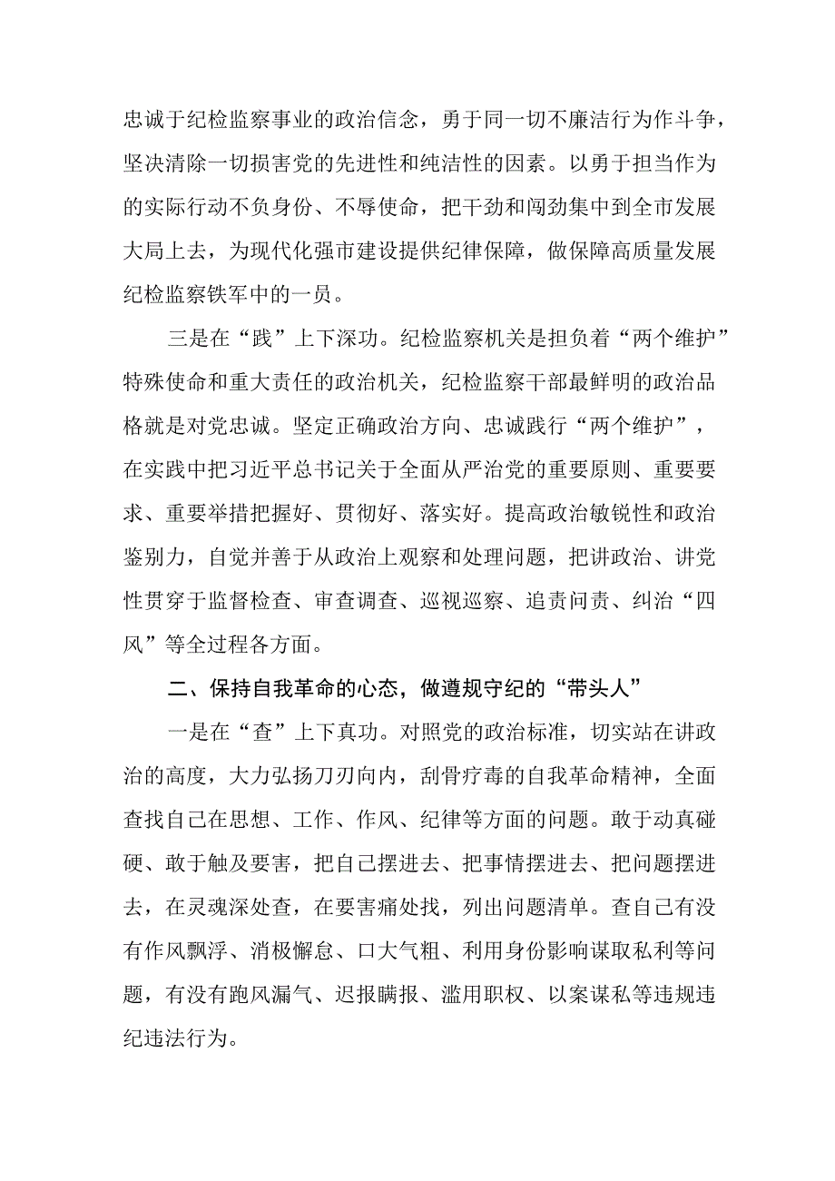 2023纪检监察干部队伍教育整顿专题学习研讨心得体会发言材料范文共三篇.docx_第2页