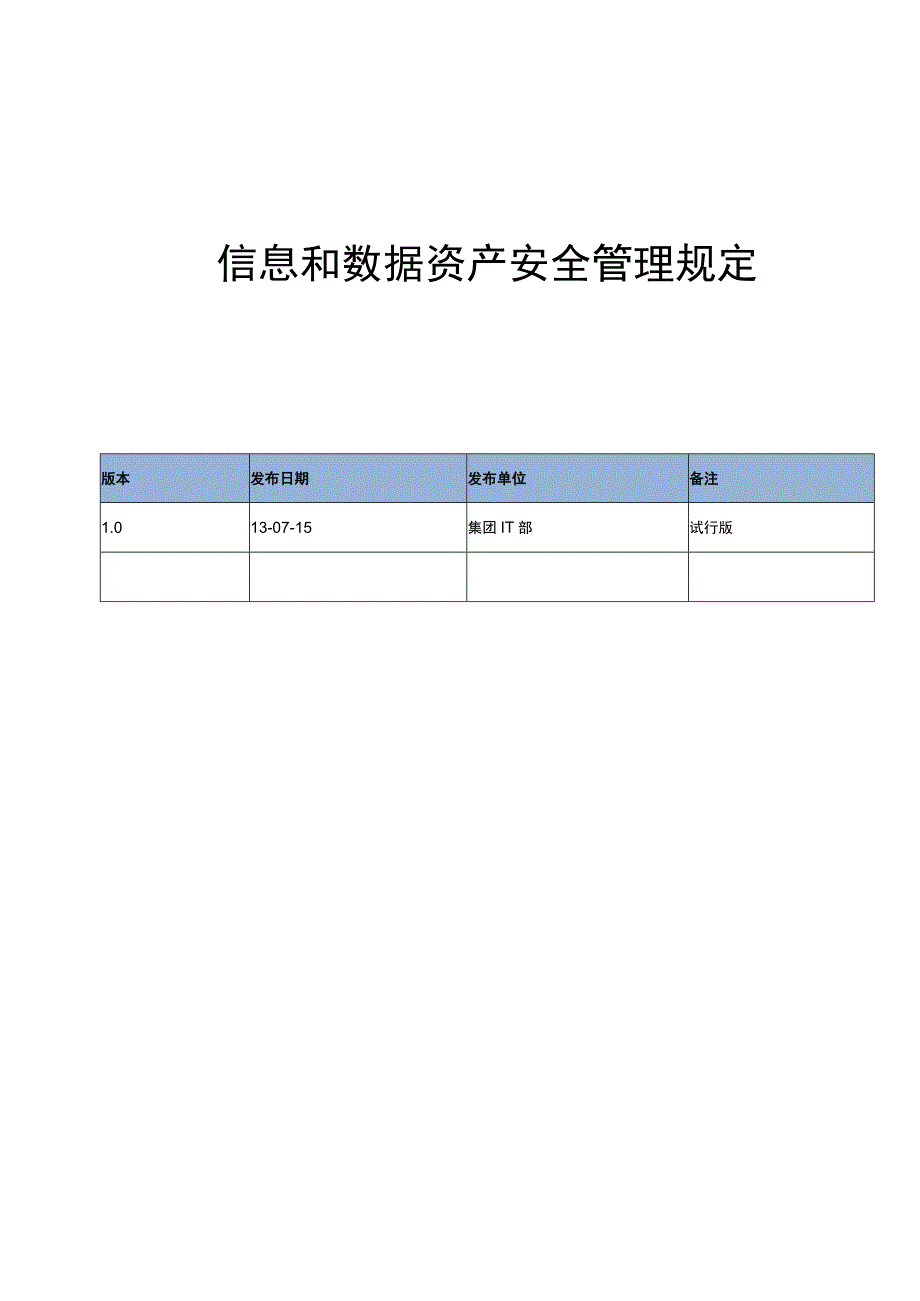 IT部信息和数据资产安全管理规定.docx_第1页