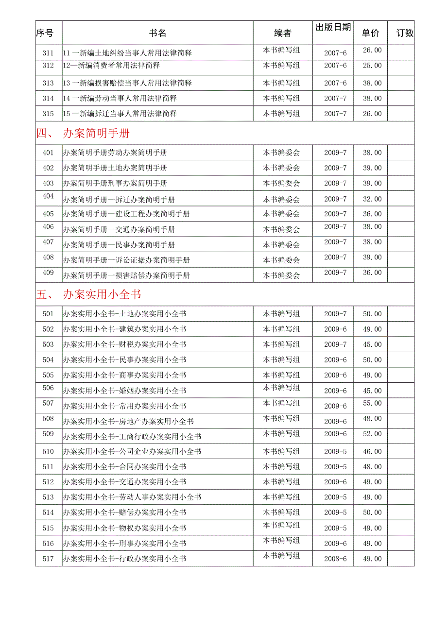 2023年整理法律类图书征订单某某hgc.docx_第2页