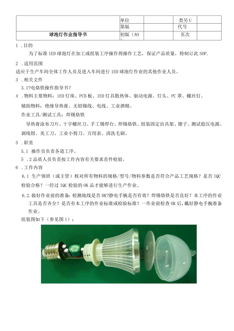 LED球泡灯作业指导书.docx_第1页