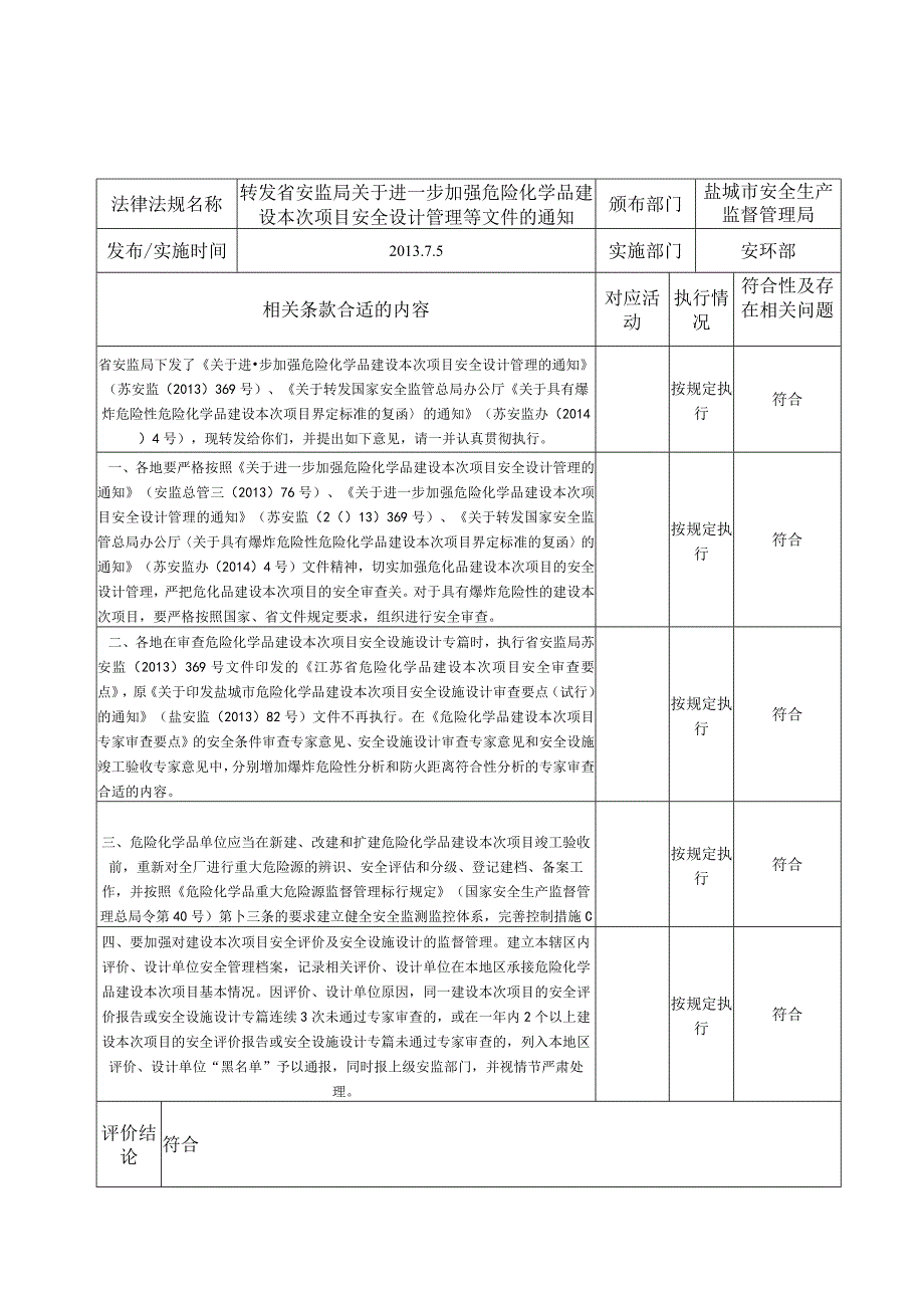 2023年整理法律法规及其他要求符合性逐项评价记录.docx_第1页